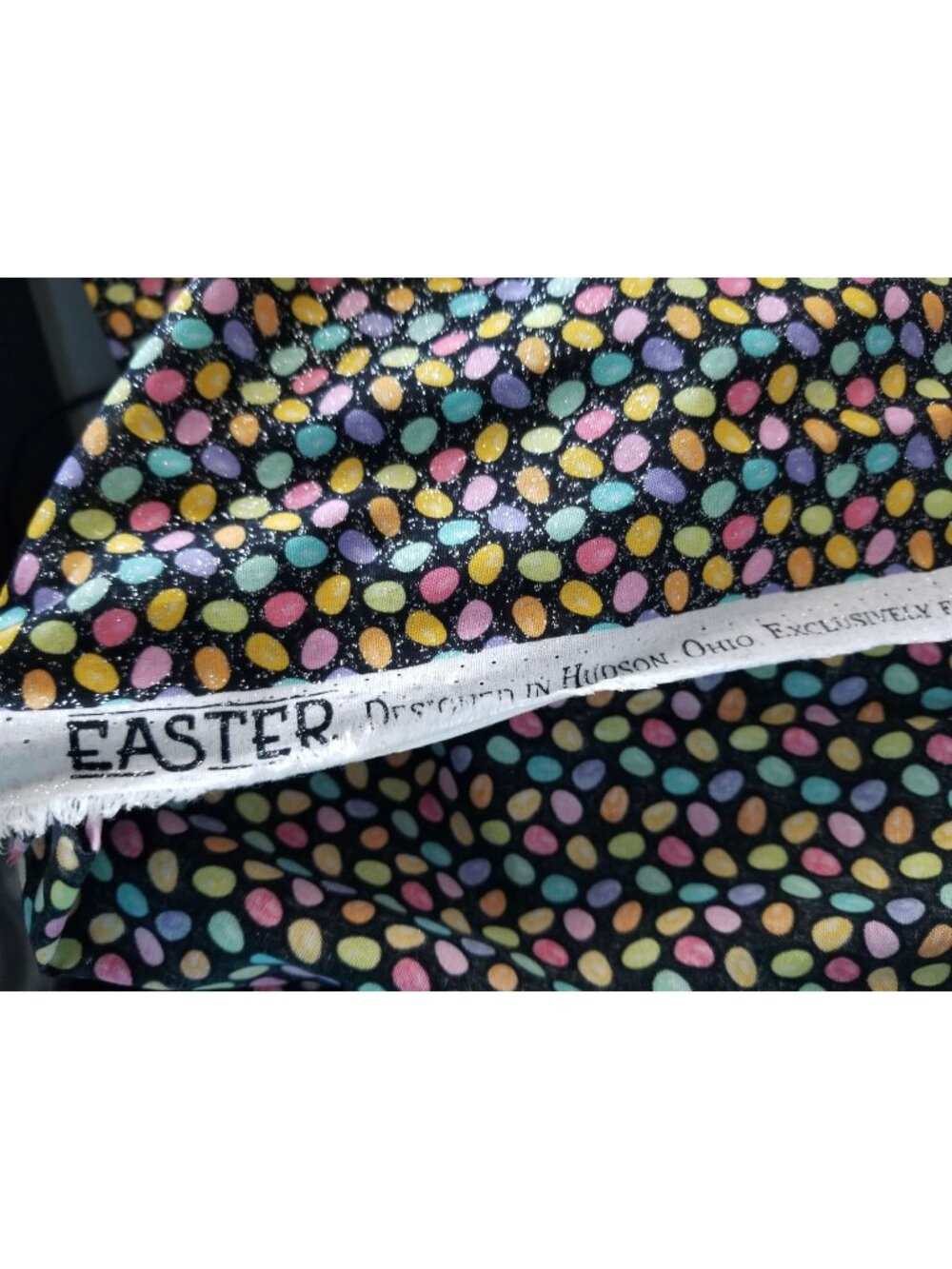 Material Cotton Black Fabric Holiday Easter Eggs Small Sparkle Eggs Blue Pink